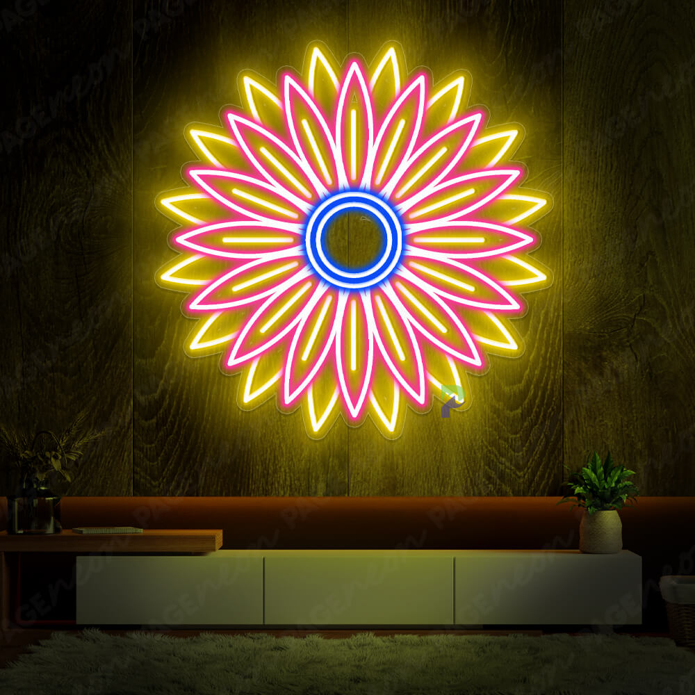 Flower Neon Sign Sunflower Neon Light - PageNeon