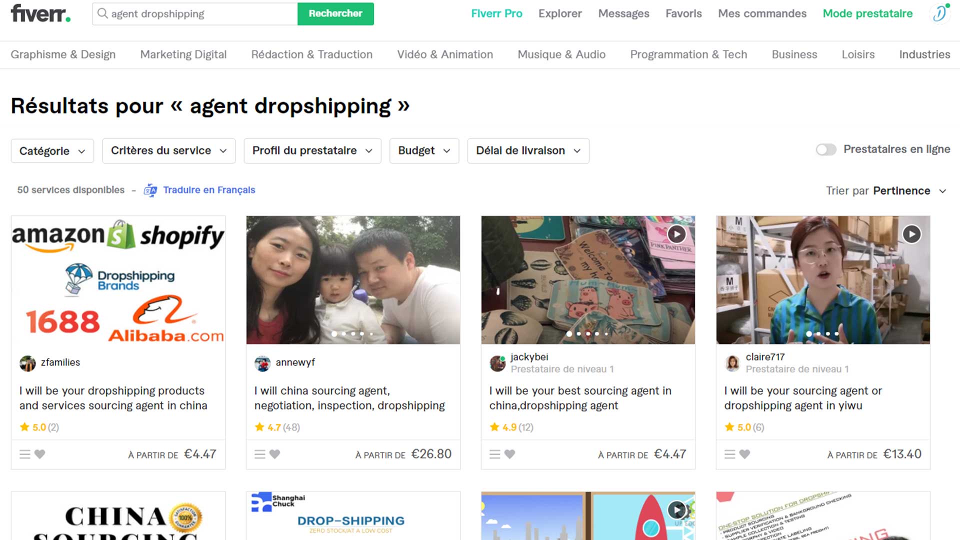 Agent dropshipping fiverr