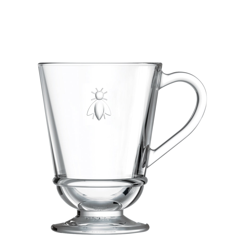 Bee Motif Glass Tea Infuser Mug