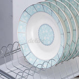 2-Tier Dryer Kitchen Dish Cup Drying Rack Holder Sink Drainer Cutlery Ho