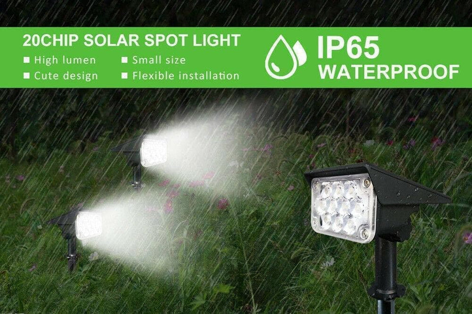 20-LED Solar Spotlight Landscape Lights Outdoor Garden Pathway Lamp *US STOCK*