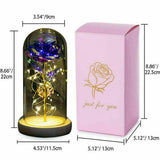 Enchanted Eternal Rose Flower In Glass Dome LED Light Valentine's Day Gift Deco