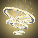 Modern Chandelier LED Crystal Pendant Lamp Round Ceiling Light Hanging Fixtures