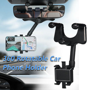 Universal 360 Rotatable And Retractable Car Phone Holder Rearview Mirror Bracket