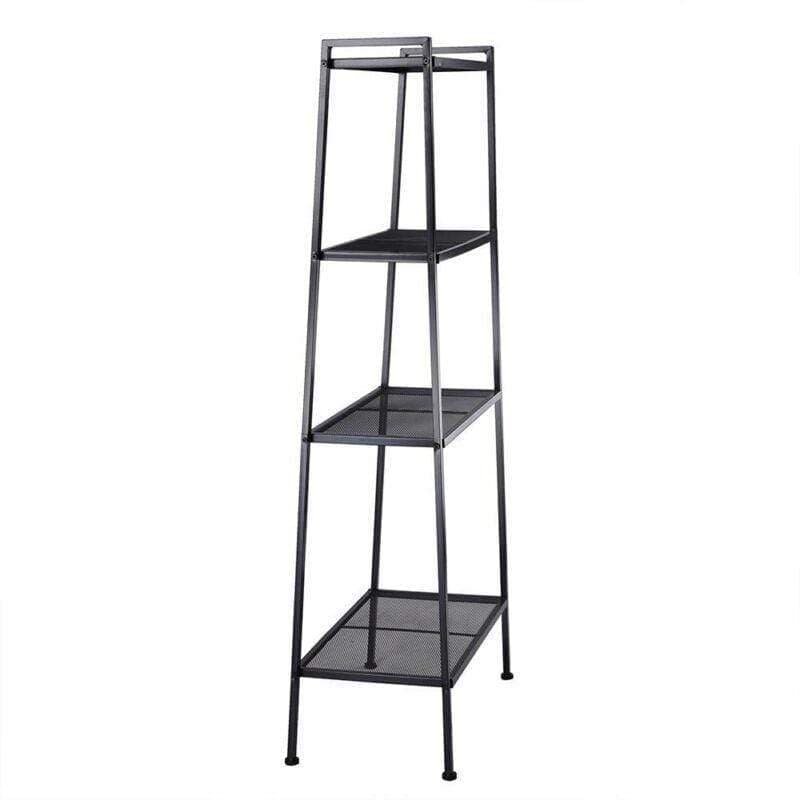 Black 4-Tier Durable Bookcase Bookshelf Leaning Wall Shelf Shelving Ladder Storage