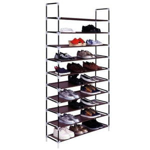 Shoe Rack Organizer Storage Pairs Shoes Shelves Space 10 Tier 50 Pairs Standing B8