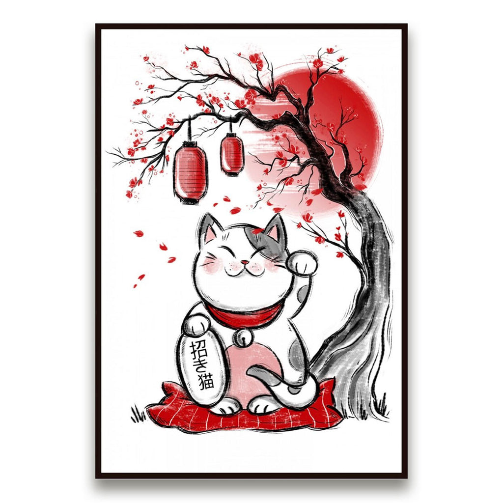 Tableau Japonais Chat Mignon Au Coeur Du Japon