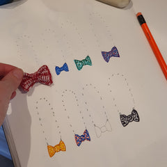 Sketchbook of Mini Bow Tie designs