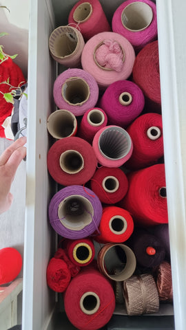 Red Yarn Storage