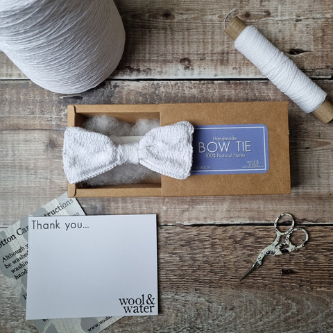 Geometric White Bow Tie