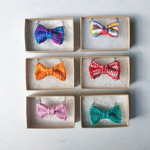 6 Mini Bow Tie Necklaces