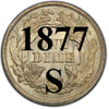 1877-S Seated Liberty Dime , Type 4 "Obverse Legend"