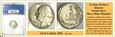 No Date Jefferson Nickel Struck On A Silver Dime Planchet Coin