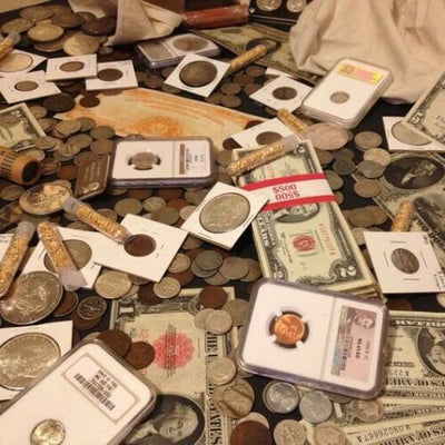 Money Vintage Hoard ~ Gold 90% Silver Bullion ~ Estate Lot Old US