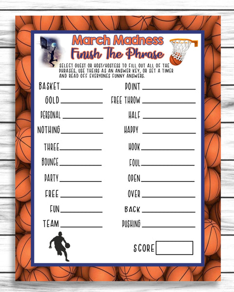 March Madness Party Games Printables Enjoymyprintables