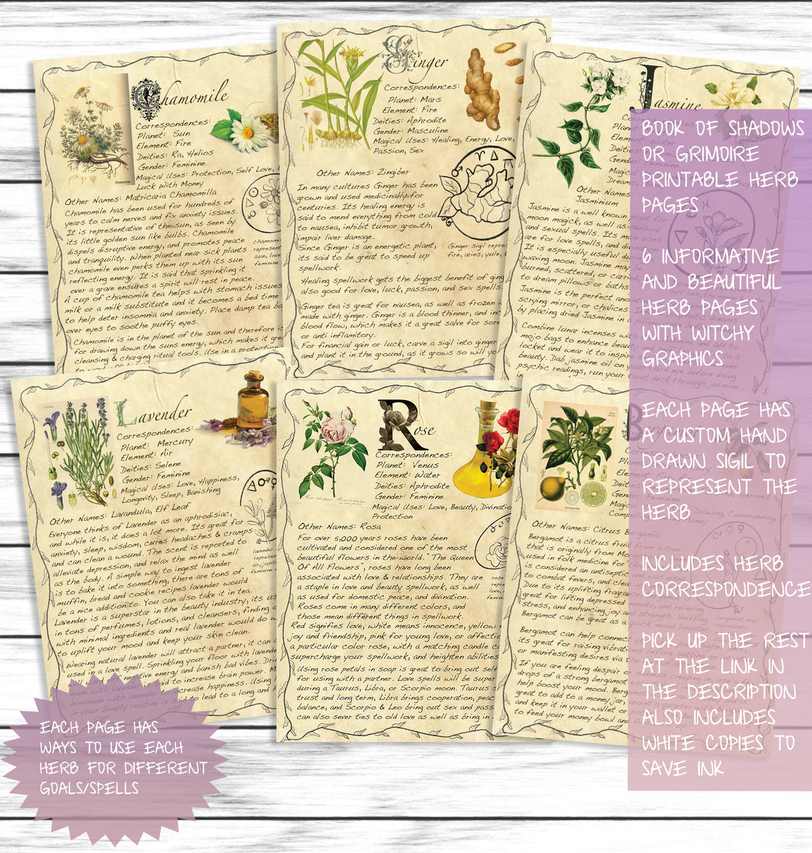 Witchy Aesthetic Herbs Book Of Shadows Witchcraft Grimoire Printable S ...