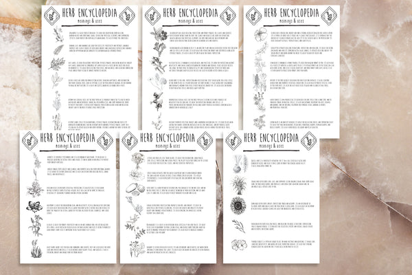 Printable Magical Herbs Book Of Shadows Set | Grimoire Pages For Witch ...