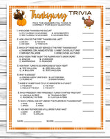 Thanksgiving Trivia Game, Printable Or Virtual Turkey Day Trivia Quiz ...