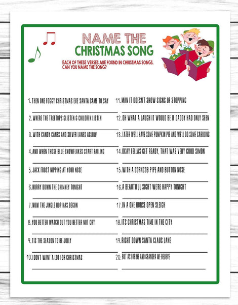 Guess The Christmas Song Game, Xmas Songs, Printable Or Virtual Holida ...
