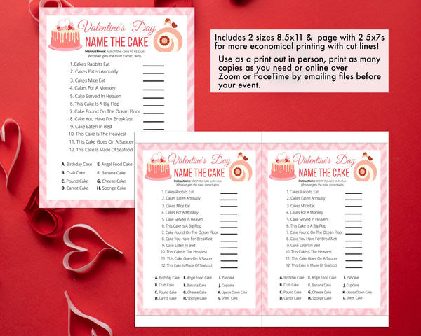 Valentines Day Fun Cake Trivia Game -Classroom Office Party Game For K ...