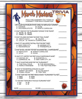 March Madness Party Trivia Game Basketball Trivia Ncaa Trivia Print Enjoymyprintables