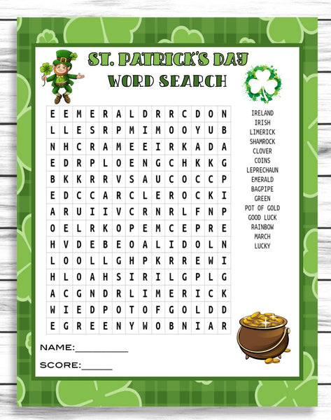 St Patricks Day Games St Patricks Day Printable Games Scattergories Instant Download Trivia Word Search St Patricks Day Party Games Party Games Paper Party Supplies Vadel Com