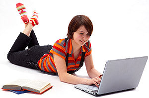 girl learning foreign language