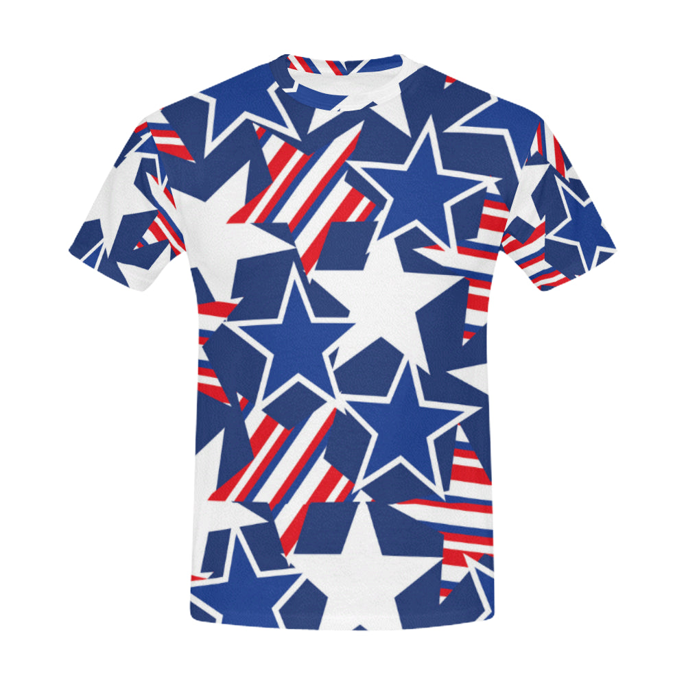 USA Stars And Stripes Pattern All Over Print T-Shirt for Men - SDG120