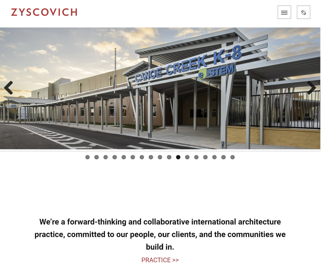 zyscovich.com website development by Ally Bee Design