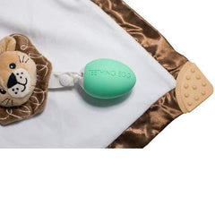 teething nummie lovie - soft cuddly teether that attaches to a soft blanket for your baby