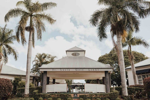 entrance to the st lucia golf links wedding event space