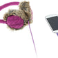 Audio Chunky Cable Knit Earmuffs with Built In Headphones - Purple
