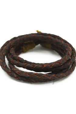 Anju Jewelry Aadi Brown Leather Wrap Bracelet