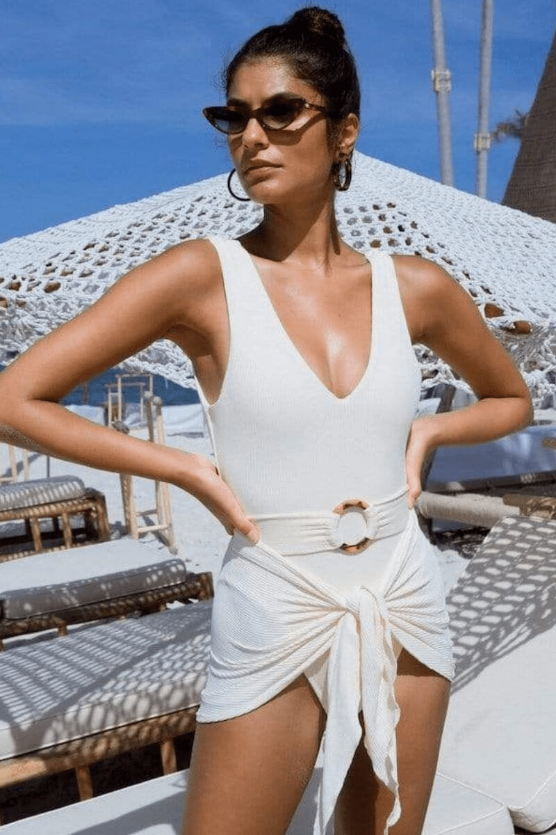 montce kim one piece cream rib