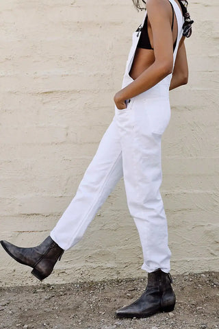 Free People White Overalls