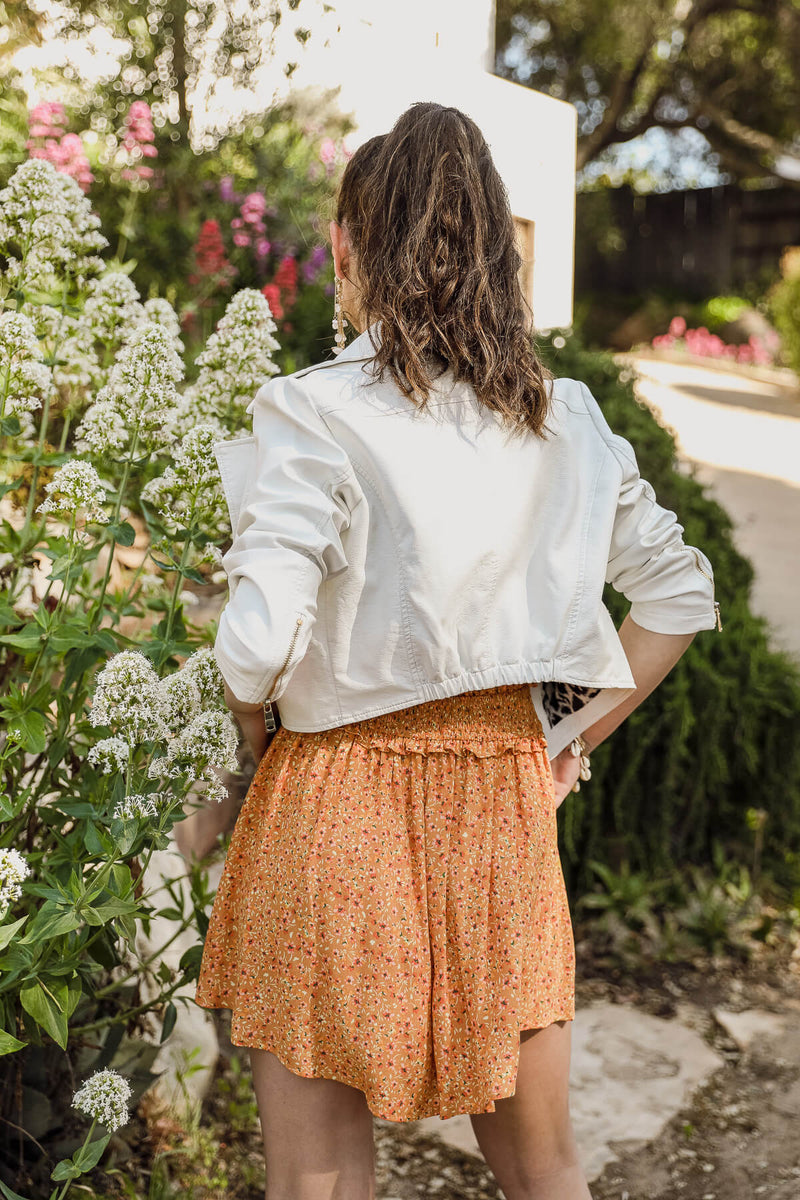 cropped white leather jacket