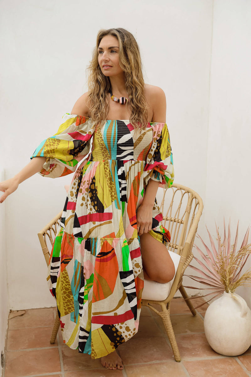 colorful bohemian dress