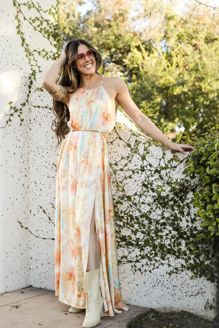 Kariella Watercolor PRint Maxi Dress Dreamy Valentine's Day Dress