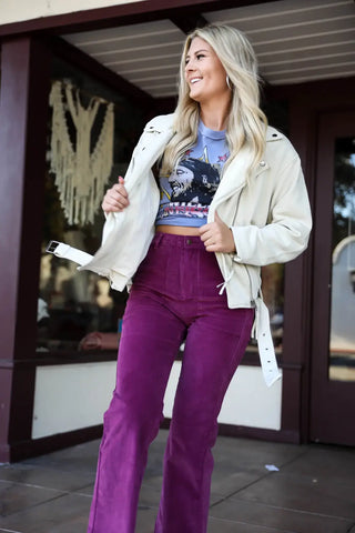 Wild Paris Corduroy Pants Plum Pants