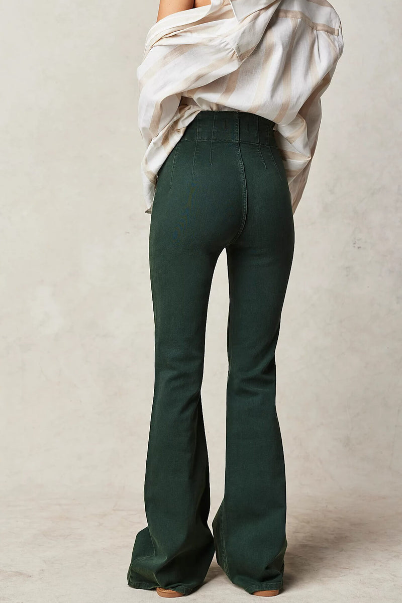 dark green flare jeans