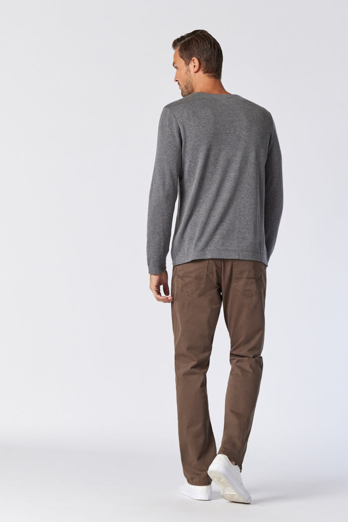 Mavi Matt Relaxed Straight Leg Twill Pant Chocolate