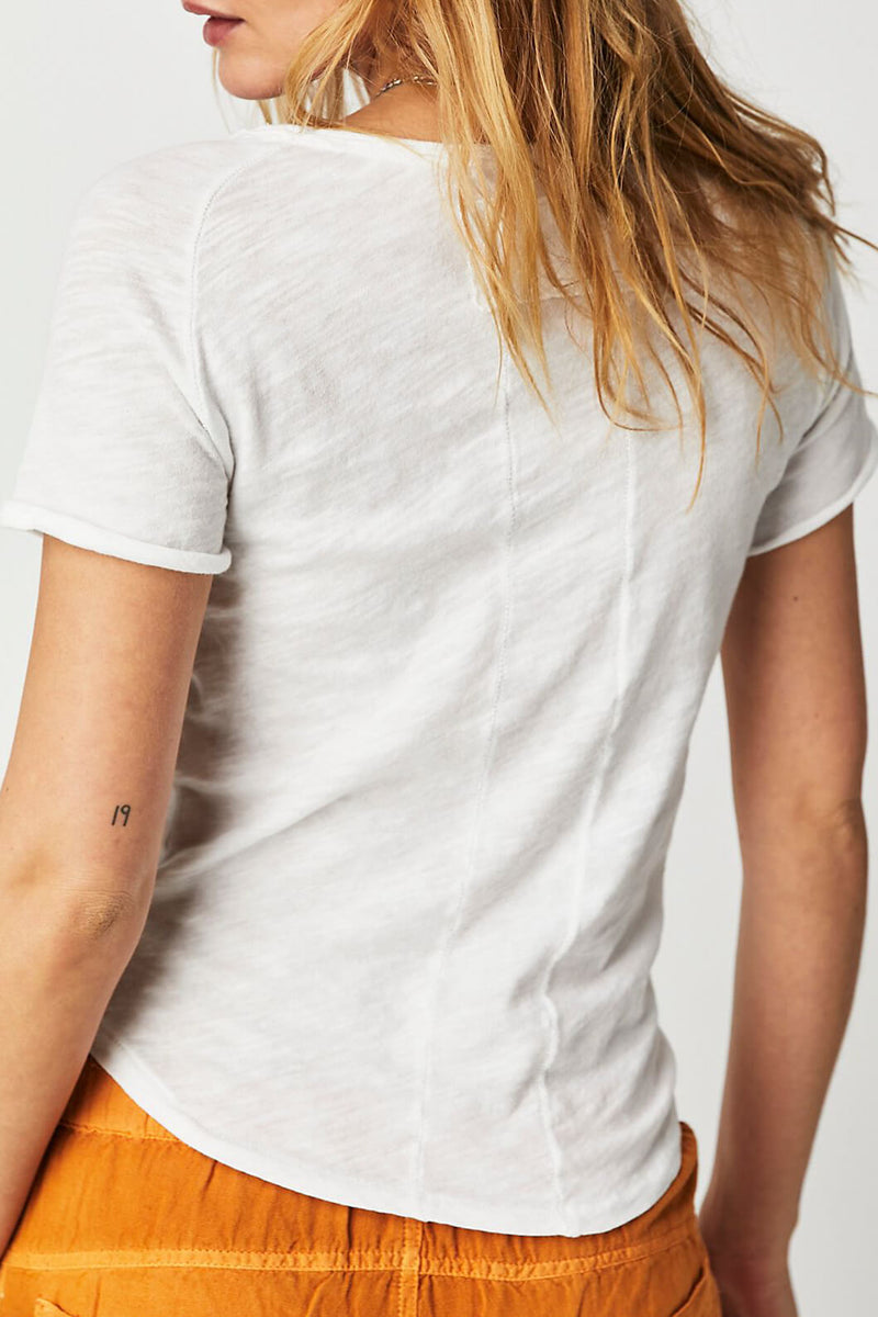 free people distressed vneck