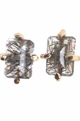 Rutilated Quartz Studs - Kariella