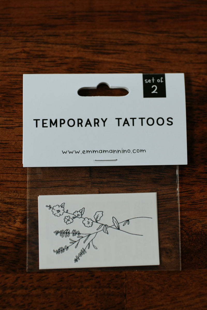 spring wildflower temporary tattoo