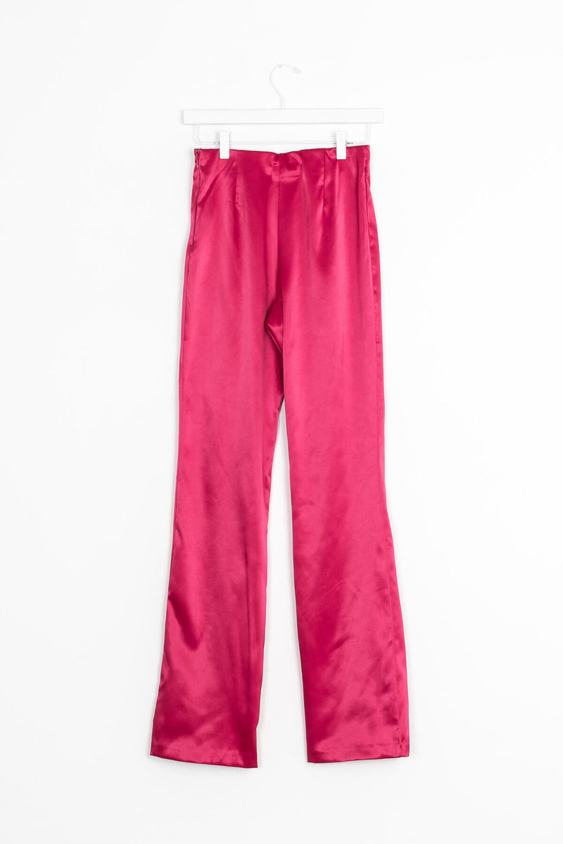 Pink satin pants