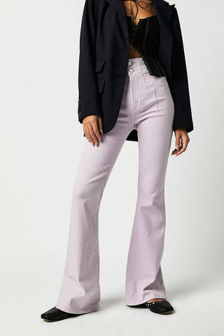 free people jayde flare colored jean lavender