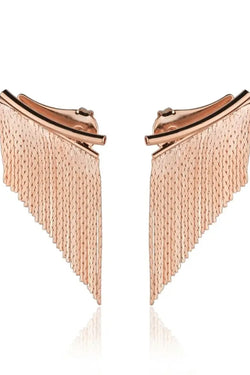 rose gold fringe earrings