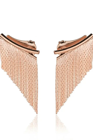 rose gold fringe earrings