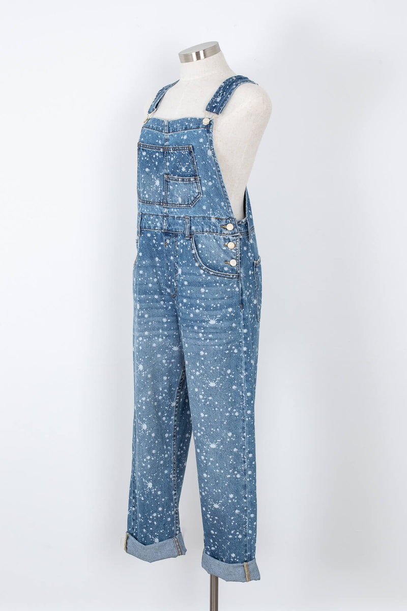 Bleach splattered summer overalls for women | Kariella.com