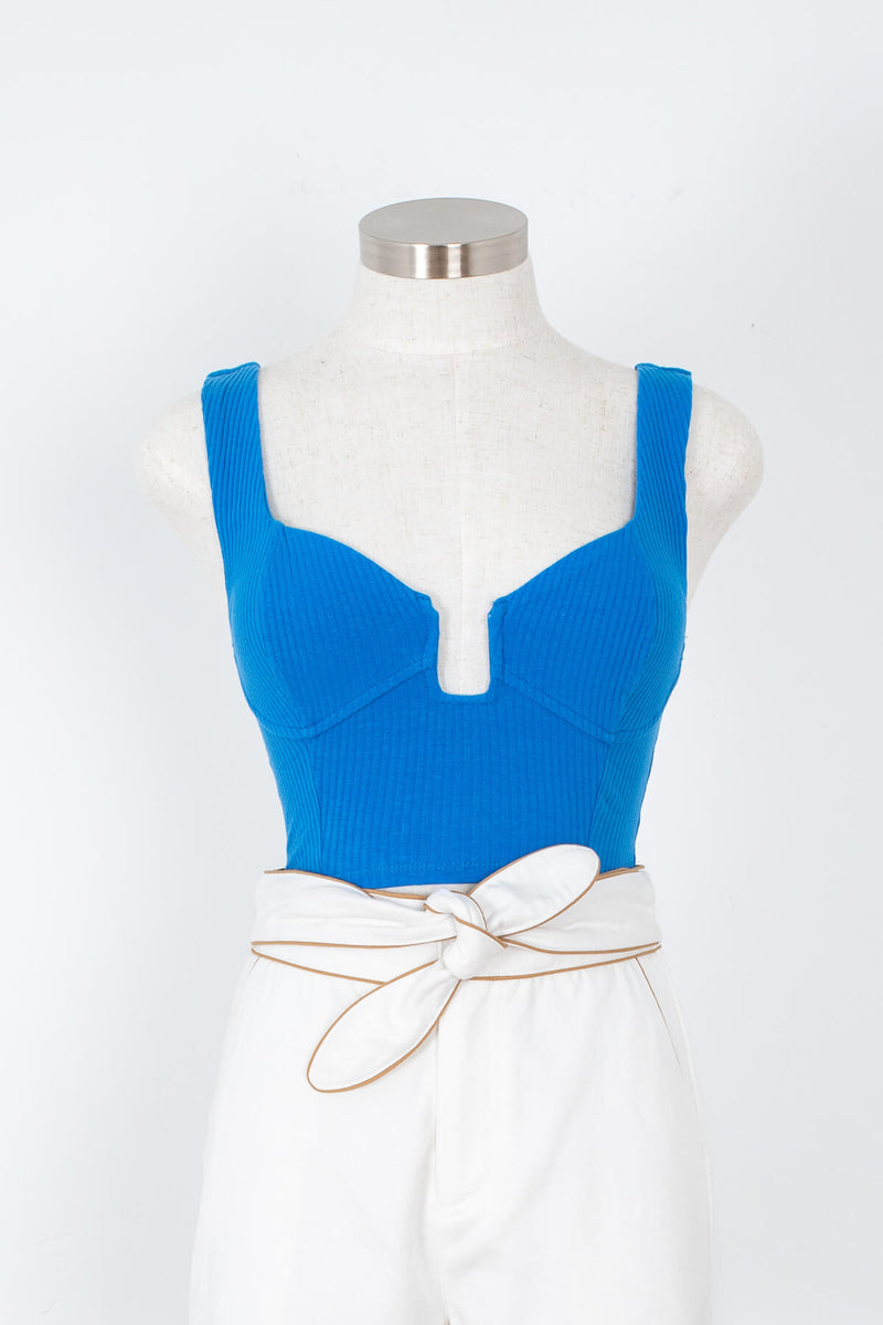 Women's blue crop tank top | Kariella